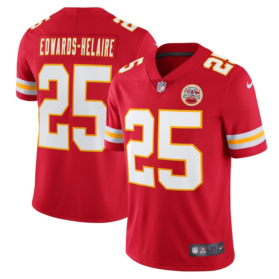 Men Kansas City Chiefs #25 Clyde Edwards-Helaire Nike Red Vapor Limited NFL Jersey